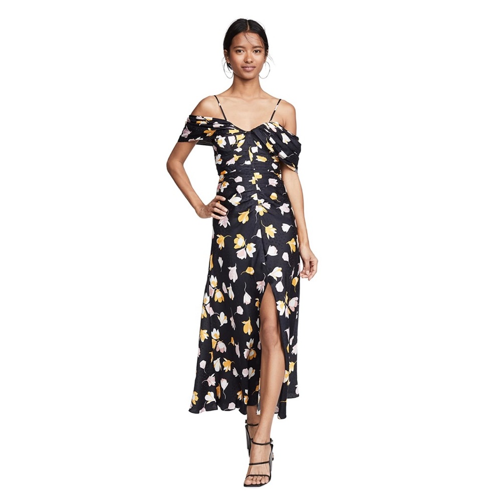 Self Portrait Off Shoulder Floral Printed Dress, Sz 4